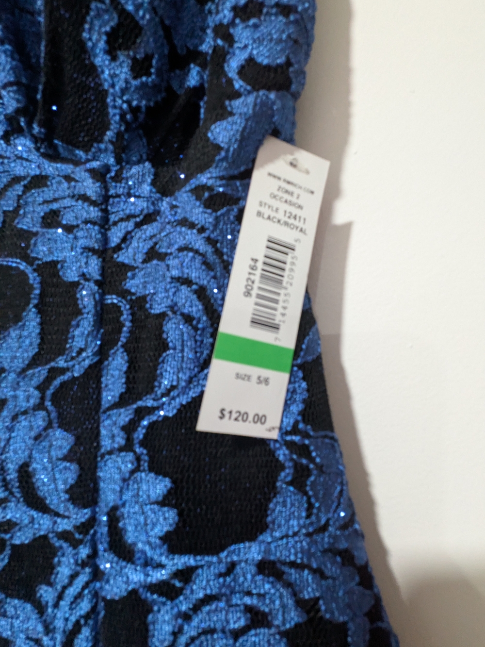 Blue Lace Backless Fit-and-Flare Dress - Picture 4 of 5